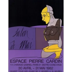ADAMI Valerio - Sérigraphie "Exposition Espace Pierre Cardin" 59x44cm - 1982