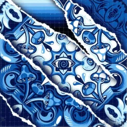 ADD FUEL - Lithographie "TRIPPIN' BLEU" - 19x19cm - 2022