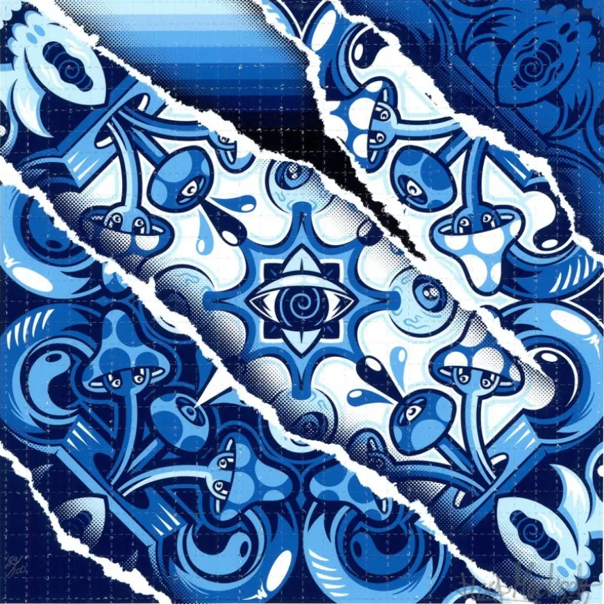ADD FUEL - Lithographie "TRIPPIN' BLEU" - 19x19cm - 2022