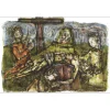AIZPIRI Paul - Lithographie originale "Jésus, la descente de croix" 36x55cm