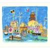 AIZPIRI Paul - Lithographie originale "Bateaux au port" 46x56cm - 1993