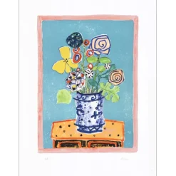 AIZPIRI Paul - Lithographie originale "Le bouquet de fleurs" 76x55cm