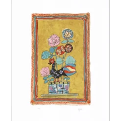 AIZPIRI Paul - Lithographie originale "Le bouquet de fleurs" 65x50cm