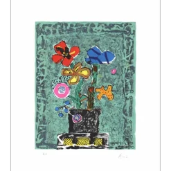 AIZPIRI Paul - Lithographie originale "Le bouquet de fleurs" 53x44cm