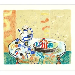 AIZPIRI Paul - Lithographie originale "Vase et fruits" 46x56cm - 1993