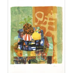 AIZPIRI Paul - Lithographie originale "Nature morte aux fruits" 76x55cm