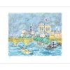 AIZPIRI Paul - Lithographie originale "Paris, la seine et Notre-Dame" 50x65cm