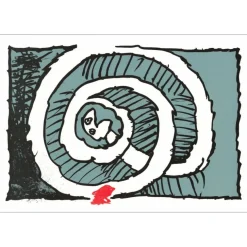 ALECHINSKY Pierre - Lithographie  "Festival d'Automne, Paris (Version bleue)" 42x62cm - 1972