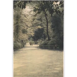ALTMAN Harold - Lithographie originale "Promenade au parc" 103x67cm