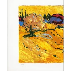 AMALVY Louis - Lithographie originale "Les Baux" - 50x71cm