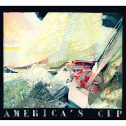 AMBILLE Paul - Lithographie originale "America's cup" 70x87cm