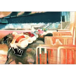 AMBILLE Paul - Lithographie originale "Starting block" 56x83cm
