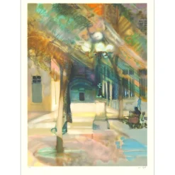 AMBILLE Paul - Lithographie Originale "Place Furstemberg" 89x65cm