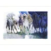 AMBILLE Paul - Lithographie originale "La course de chevaux" 38x53 cm