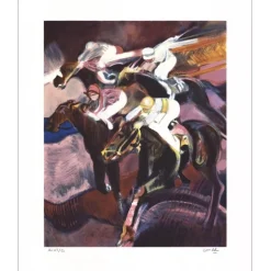 AMBILLE Paul - Lithographie originale "Casaque rose" 45x37cm