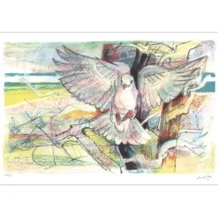 AMBILLE Paul - Lithographie originale "La colombe" 38x57 cm