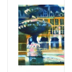 AMBILLE Paul - Lithographie originale "Place des Vosges" 44x62cm