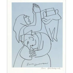 AMBROGIANI Pierre - Lithographie "Personnages" 32x25cm