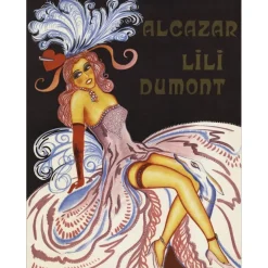 ANONYME - Lithographie "Alcazar, Lili Dumont, Paris" 63x48cm - vers 1950 - Spectacle, cabaret..