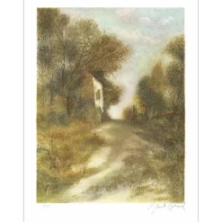 ARTAUD Gilbert - Lithographie originale "La Grange" 65x48cm