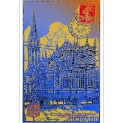 ARTISTE OUVRIER - Sérigraphie "Eglise Saint-Pierre de Caen - Automne 01" 76x50cm - 2020