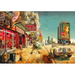 AUTHOUART Daniel - Lithographie originale "Détective" 63x86cm - 1988