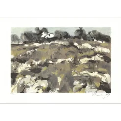 BABOULÈNE Eugène - Lithographie originale "La Provence, Eygalières" 38x56cm - 1992