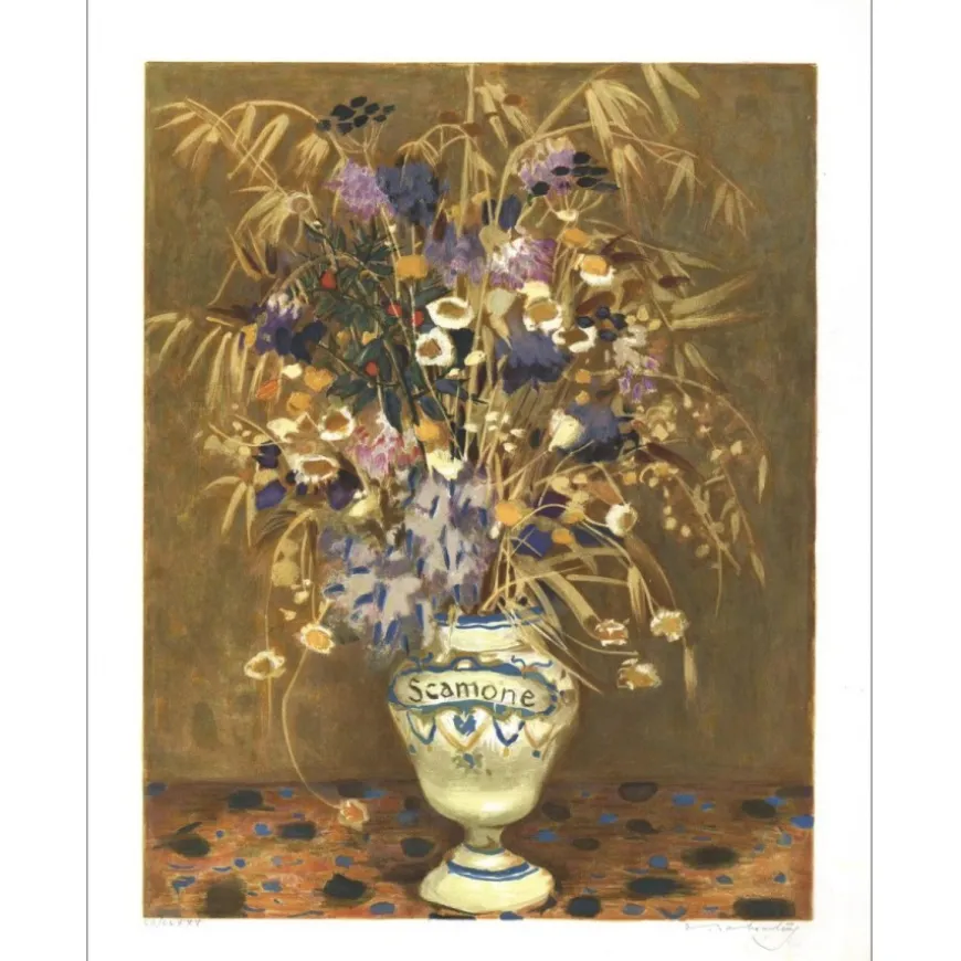 BABOULÈNE Eugène - Lithographie originale "Le bouquet champêtre" 69x54cm
