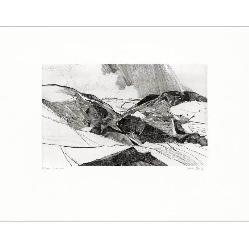BALL George - Gravure originale "Lointains" 50x65cm