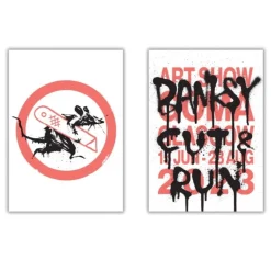 BANKSY - 2 affiches "Cut and Run" 59x42cm - 2023 - Glasgow - Official prints of the exhibition !