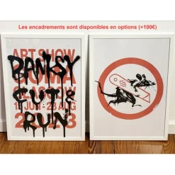 BANKSY - 2 affiches "Cut and Run" 59x42cm - 2023 - Glasgow - Official prints of the exhibition !