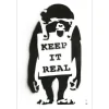 BANKSY - BANKSY (d'après) "Keep it real" Peinture au pochoir sur papier vélin - 30x20cm