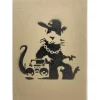 BANKSY - BANKSY (d'après) "Hip Hop Rat" Peinture au pochoir sur carton - 30x21 cm