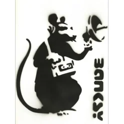 BANKSY - BANKSY (d'après) "Radio Rat" Peinture au pochoir sur papier vélin - 52x38cm