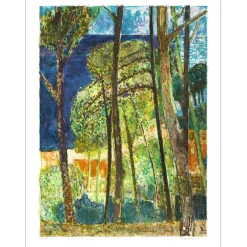 BARDONE Guy - Lithographie originale "Forêt Provençale" 65x50 cm