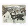 BATTISTA Éric - Lithographie originale "Neige à Sète" 48x65cm