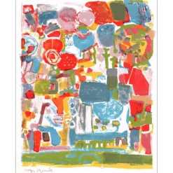 BEZOMBES Roger - Lithographie originale "Composition" 27x21cm - 1963