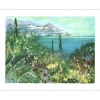 BLOUIN Georges - Lithographie originale "La baie Méditerranéenne" 38x53cm