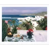 BLOUIN Georges - Lithographie originale "Apéritif en Grèce" 56x75cm