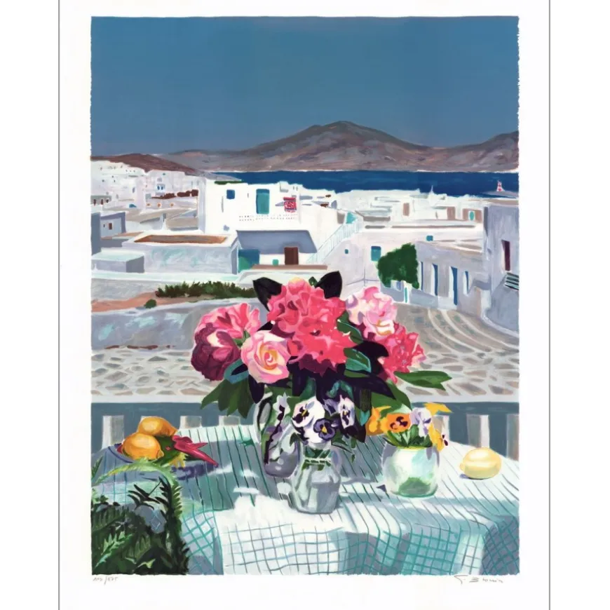 BLOUIN Georges - Lithographie originale "Le bouquet méditerranéen" 75x56cm