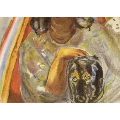 BONNARD Pierre - Lithographie "Jeune fille dans une barque" 35x26cm - 1939