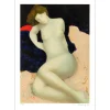 BONNEFOIT Alain - Lithographie originale "Femme nue au drap bleu"  100x70cm - 1991