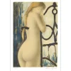 BONNEFOIT Alain - Lithographie originale "Femme nue au pied de lit"  56x38cm - 1998