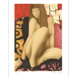 BONNEFOIT Alain - Lithographie originale "Femme nue"  76x56cm - 1995