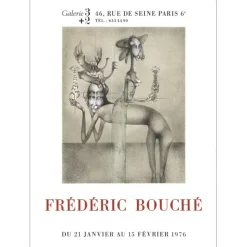 BOUCHÉ Frédéric - Lithographie "Exposition Galerie 32 , Paris" 63x46cm - 1976