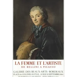 BOUCHER François - Lithographie "Exposition Galerie des beaux-arts, Bordeaux" 77x49cm - 1964