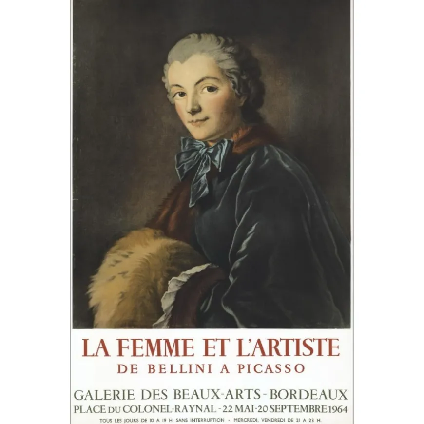 BOUCHER François - Lithographie "Exposition Galerie des beaux-arts, Bordeaux" 77x49cm - 1964