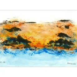 BOUN - Lithographie et aquarelle "Composition 01, exemplaire 3/6" 35x50cm - 2016