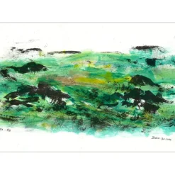 BOUN - Lithographie et aquarelle "Composition 01, exemplaire 1/6" 35x50cm - 2016