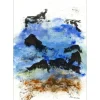 BOUN - Lithographie et aquarelle "Composition 02, exemplaire 5/6" 35x50cm - 2016